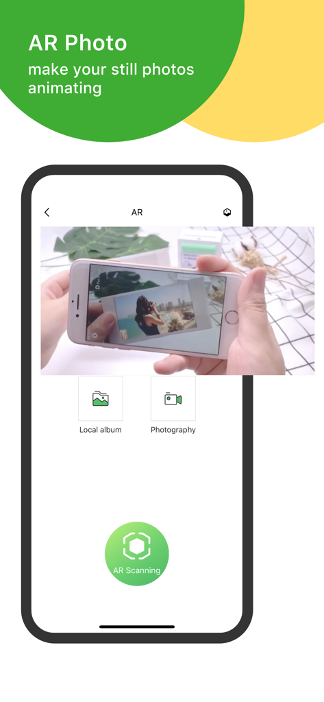 PeriPage - PeriPage app screen demonstrating the AR photo feature to animate still photos