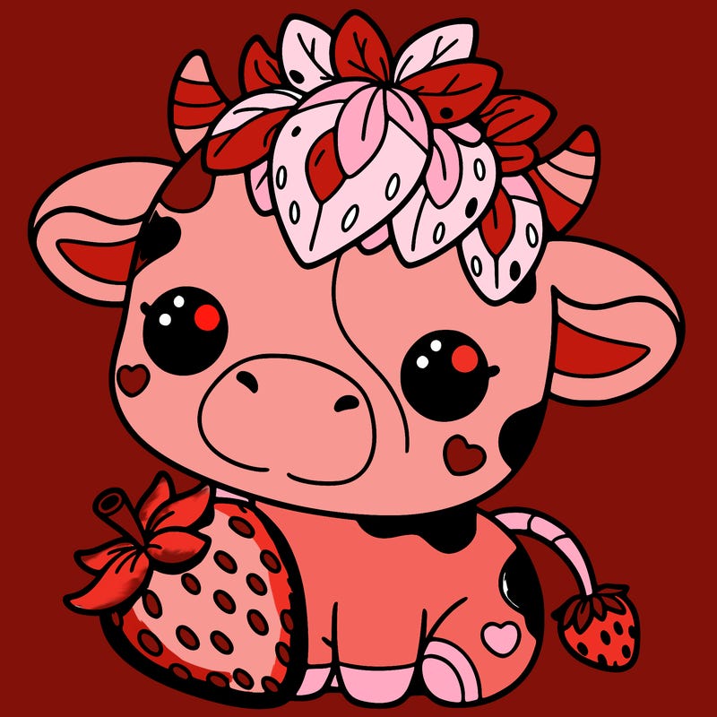 cute strawberry cow
