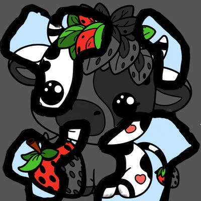 cute strawberry cow