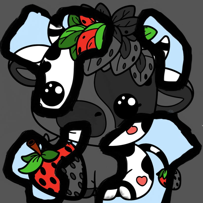 cute strawberry cow