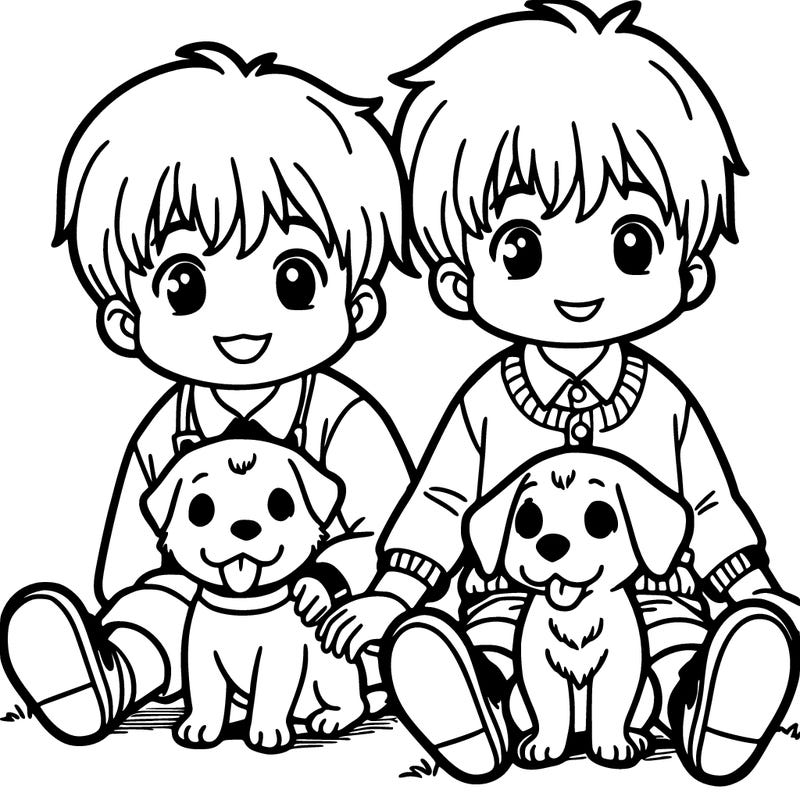 boy with a dog