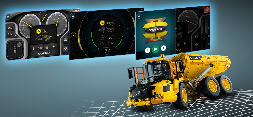 Remolque articulado LEGO Technic Volvo con interfaces de aplicación de control digital