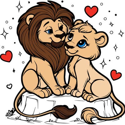 lion and lioness inlove