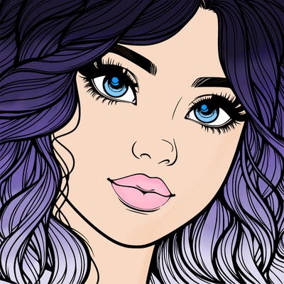 beautiful realistic girl close up to the camera with wavy hair,