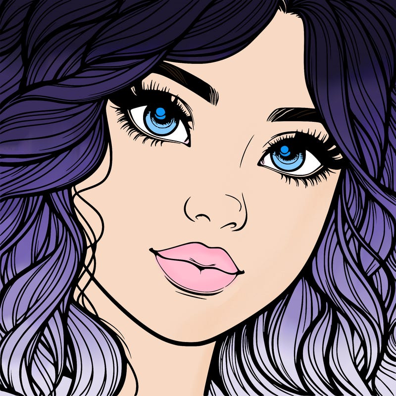 beautiful realistic girl close up to the camera with wavy hair,