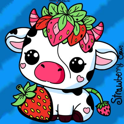 cute strawberry cow