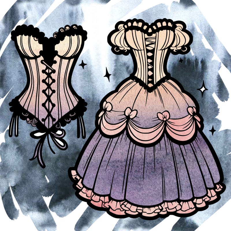 corset and big dress