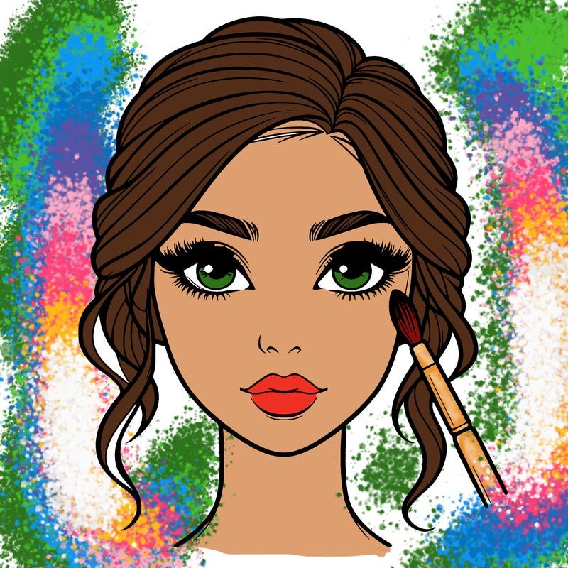 realistic person with makeup