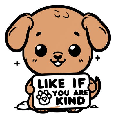 make a sign that says like if you are kind with a cute little dog