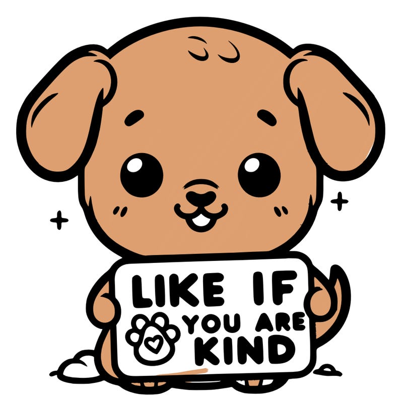 make a sign that says like if you are kind with a cute little dog