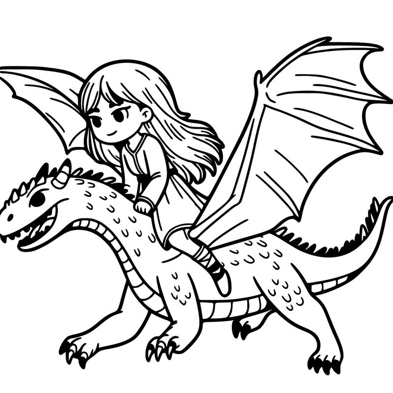 girl riding dragon