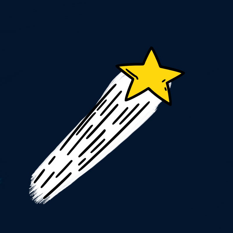 a shooting star in the sky