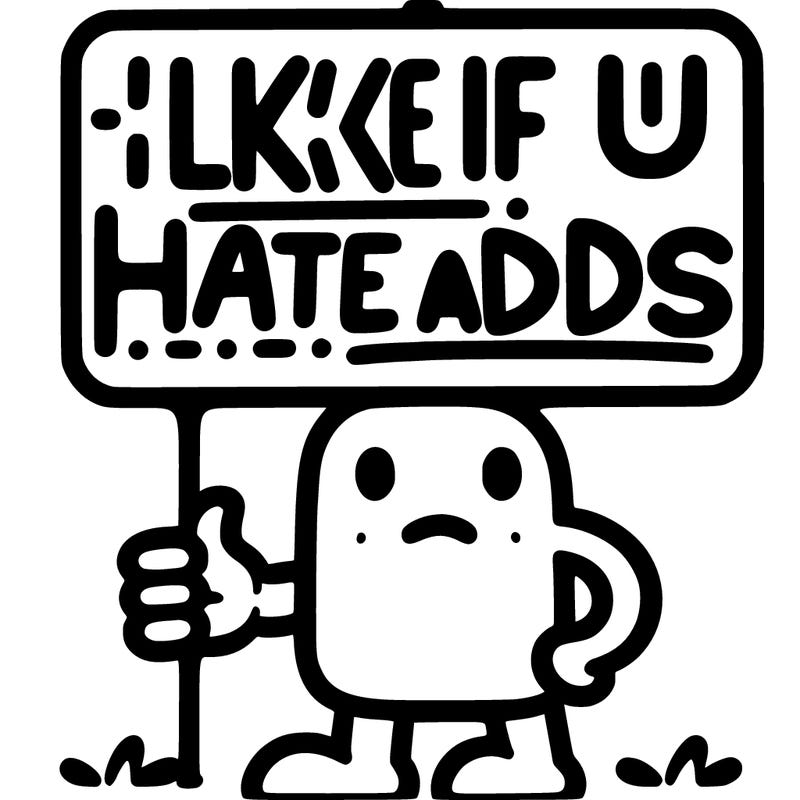 sign that says like if u hate adds