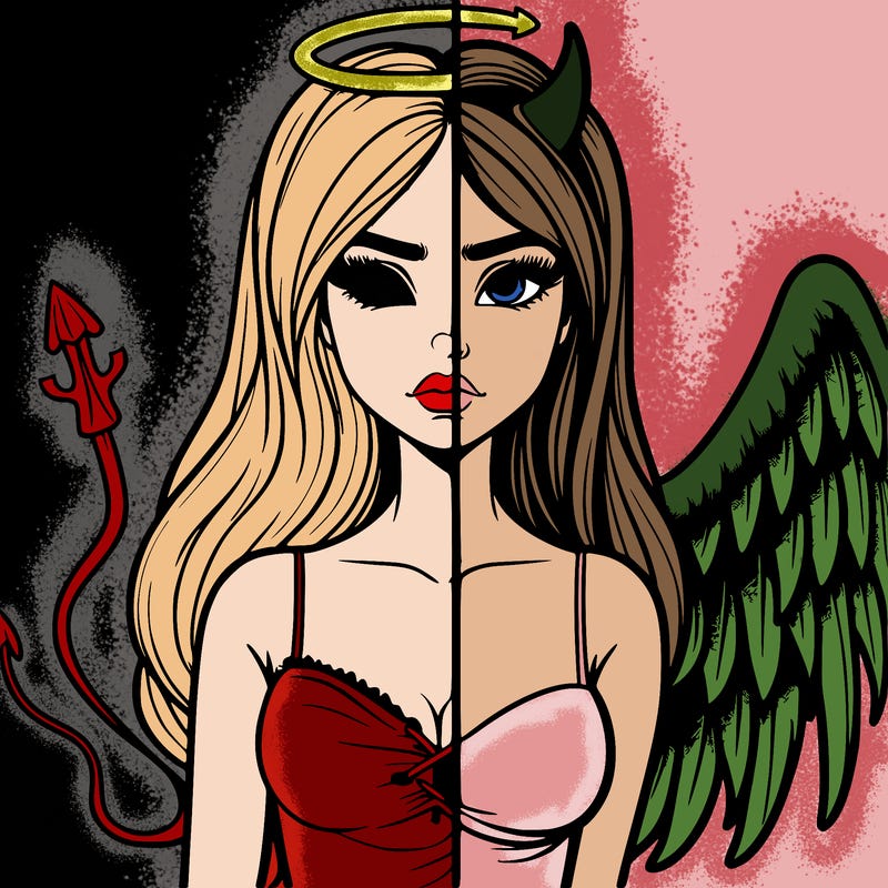 devil vs angel realistic girl