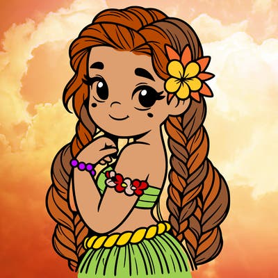 hawaiian girl with braids