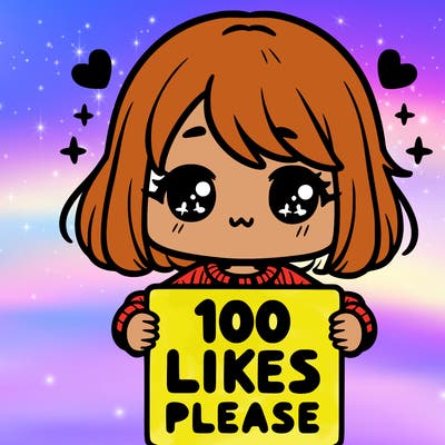 cute girl holding a sign saying 100 likes please