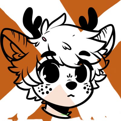 a humanoid deer with soft fluffy ears