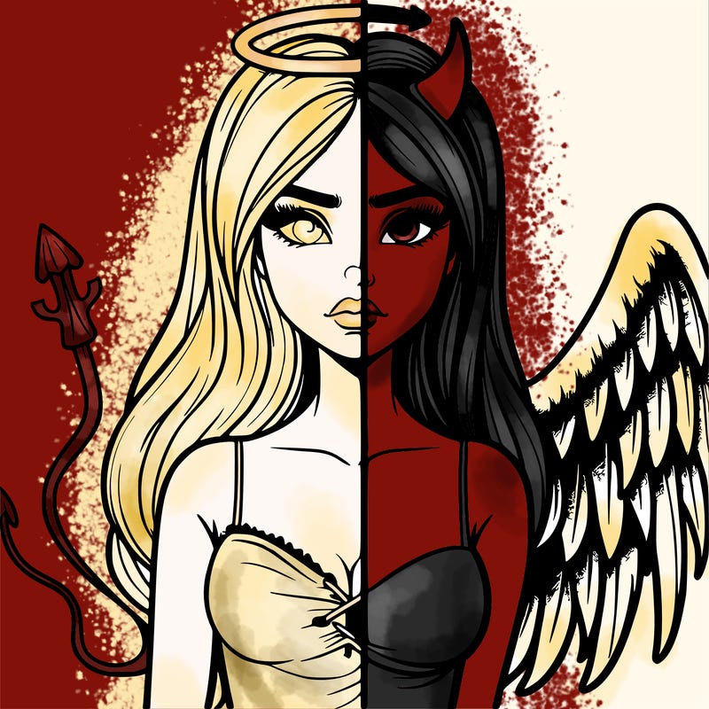 devil vs angel realistic girl