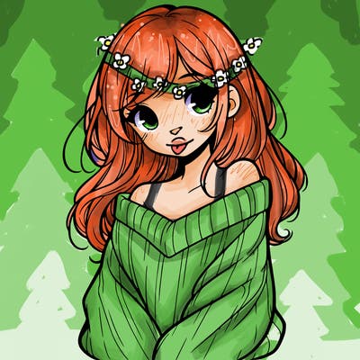 shy pretty girl wearing a sweater that is falling off one shoulder portrait