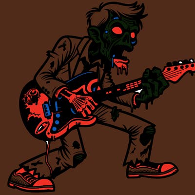 zombie blues guitar player