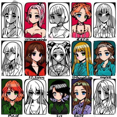 girls that look diffrent anime