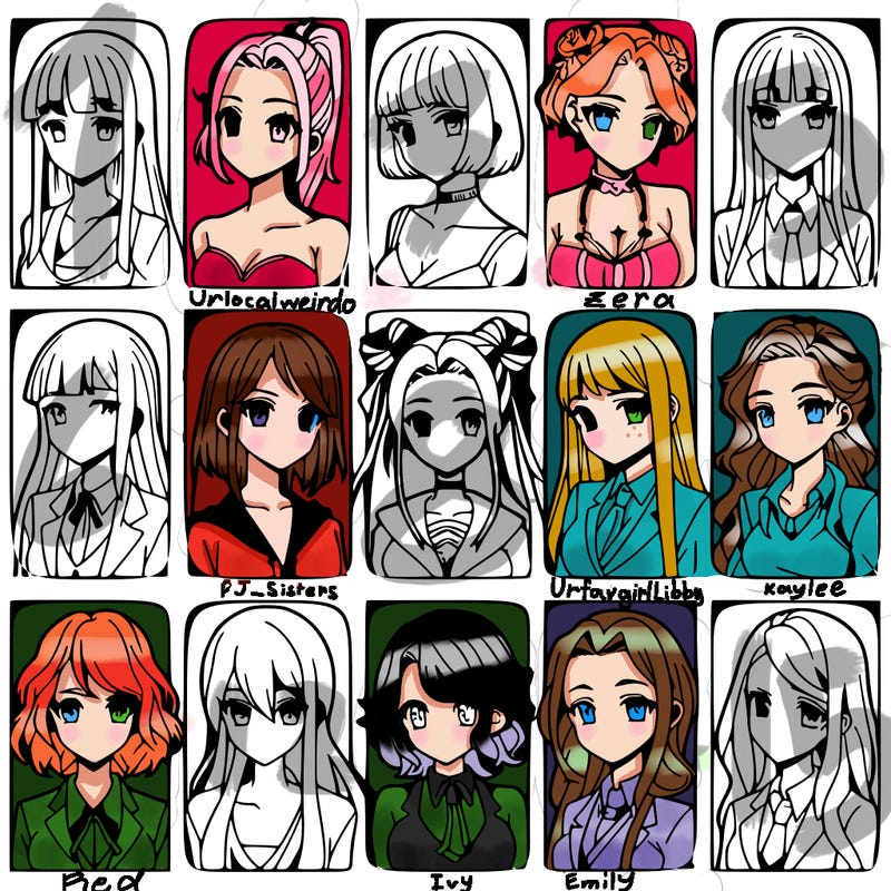 girls that look diffrent anime