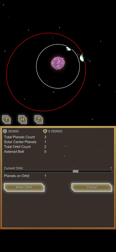 Evolution Planet - 14 Billion - Evolution Planet app screenshot showing a customizable solar system with planet orbits and configuration menu