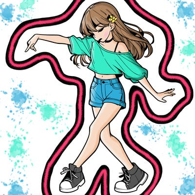 realistic girl danceing