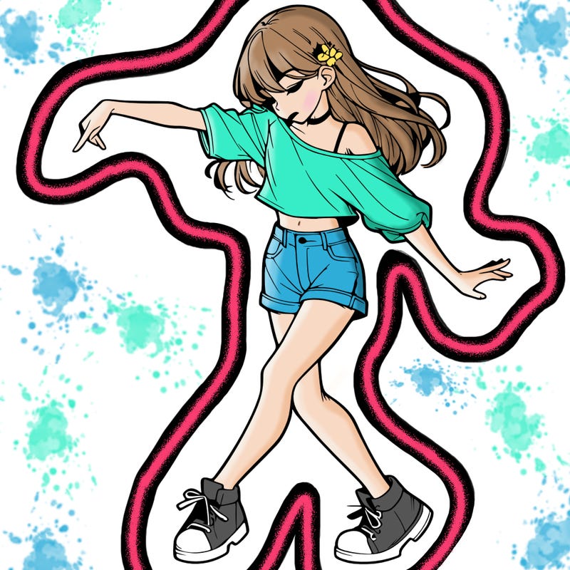 realistic girl danceing