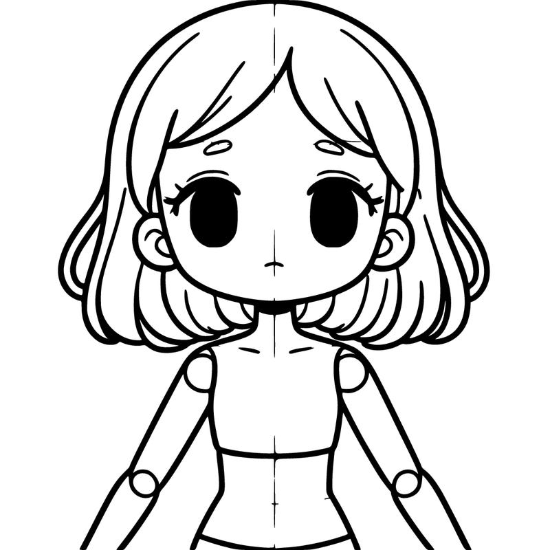 blank human girl (no hair face) full body