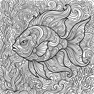 Immerse yourself in an enchanting underwater journey with this unique tropical fish coloring page. Featuring mesmerizing psychedelic patterns and intricate details, it promises hours of creative fun.