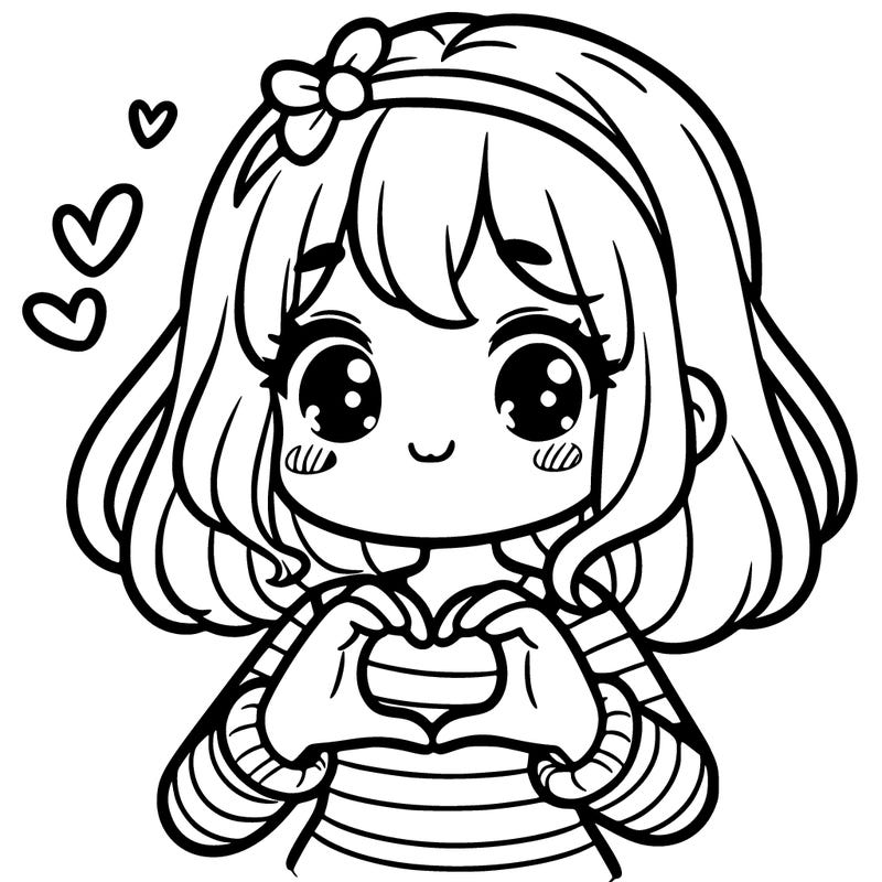 cute girl making a heart
