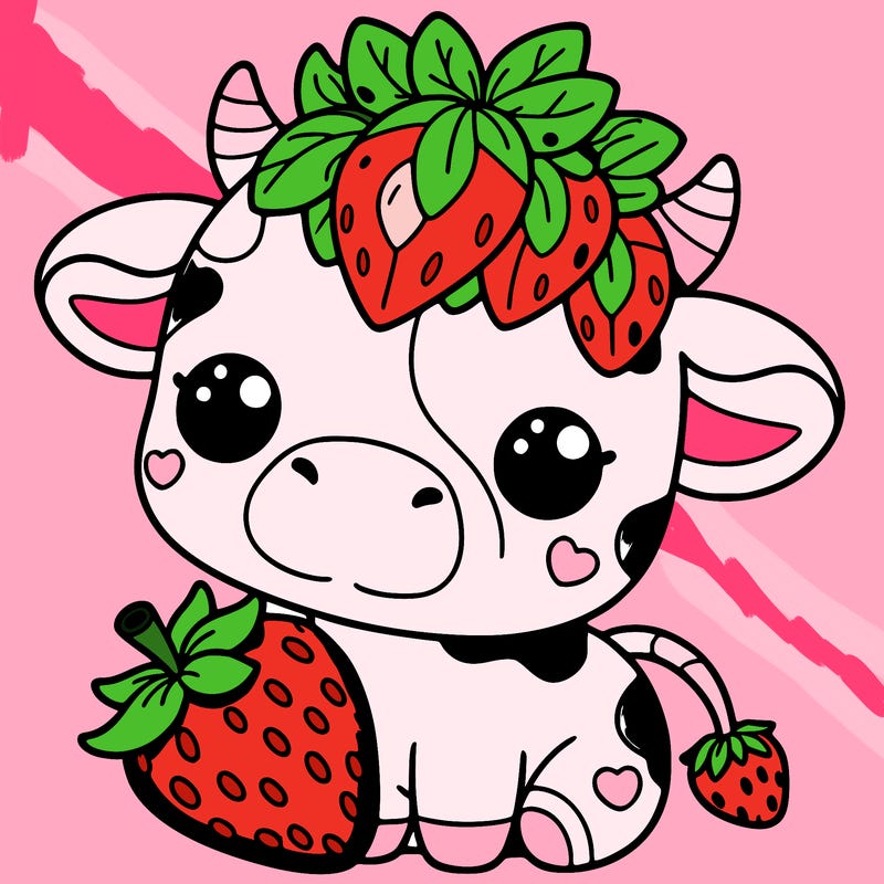cute strawberry cow