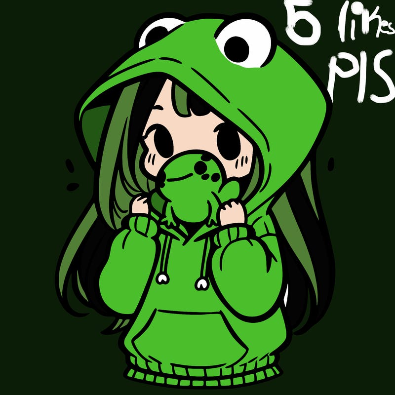 a girl holding a froggy hoodie