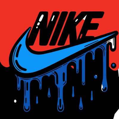 dripping nike logo