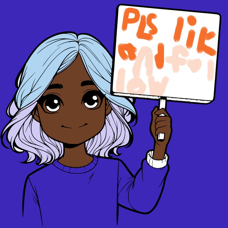 realistic girl holding up a sign