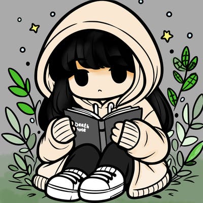 girl in oversized hoodie reading a book