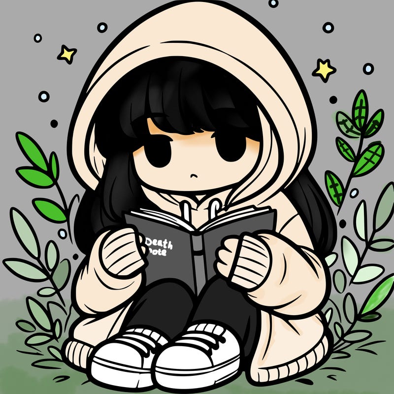 girl in oversized hoodie reading a book