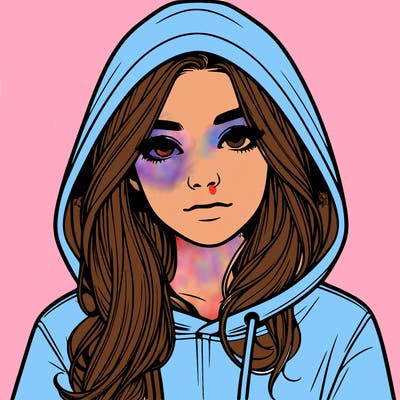realistic girl with a hoodie