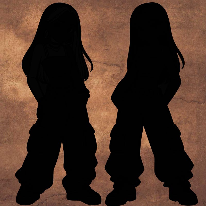 2 teen girls wearing baggy cargo jeans and crop tops