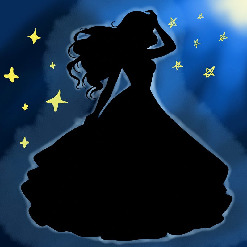 realistic woman with dress flowing in the wind