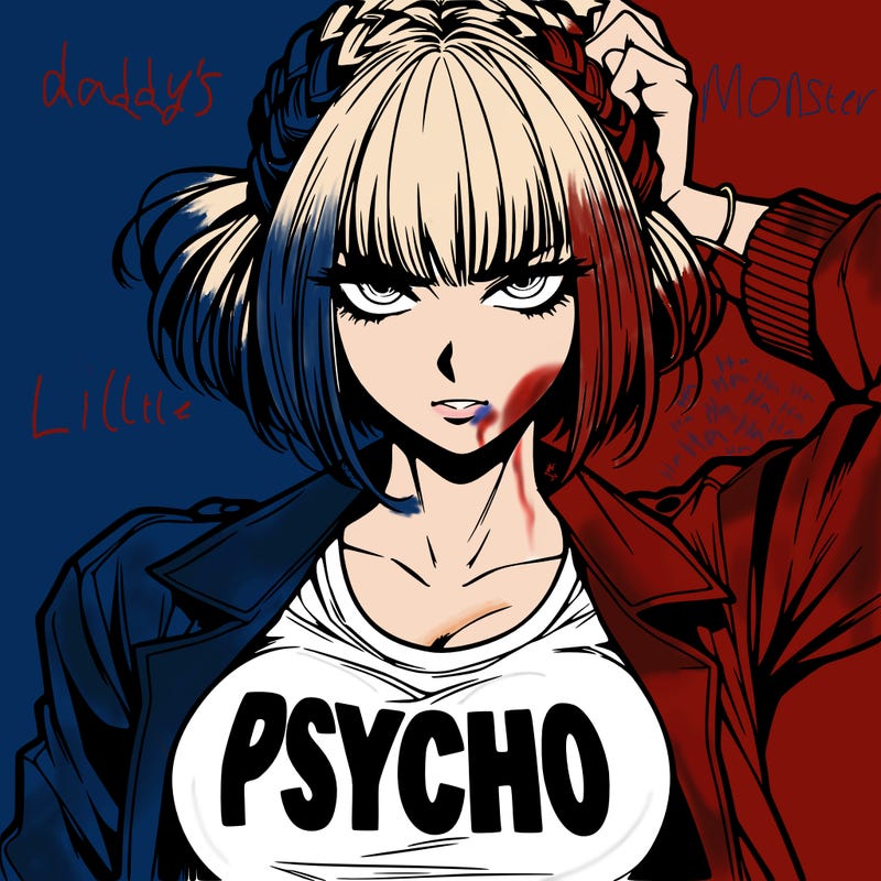 badass, pyscho female manga character