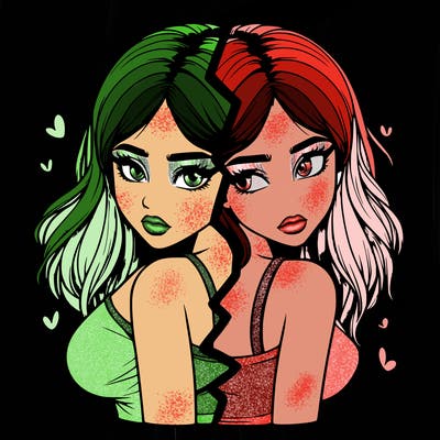 realistic girl split