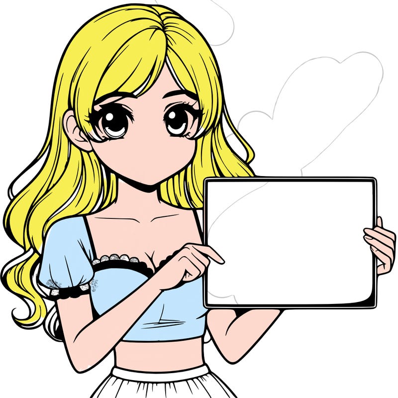 realistic pretty girl holding blank sign