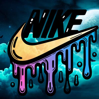 dripping nike logo