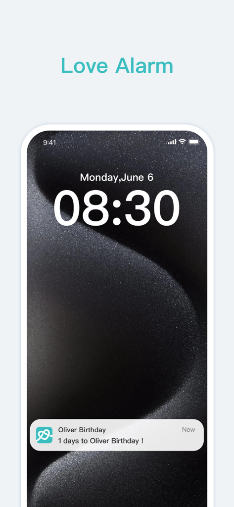 A mobile phone lock screen displaying a birthday countdown notification.