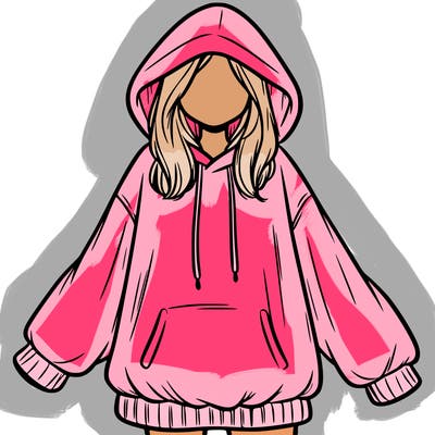 girl in oversized hoodie