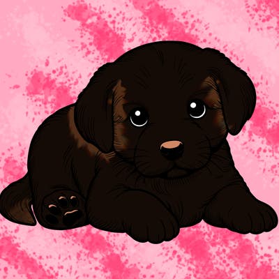 a cute realistic puppy