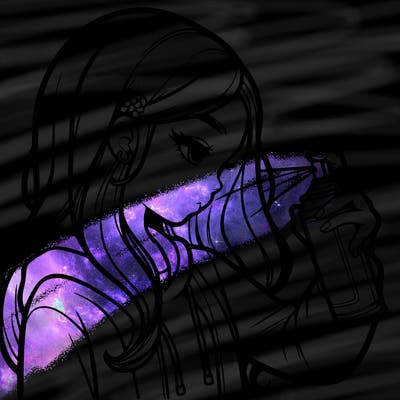 a realistic girl spray painting