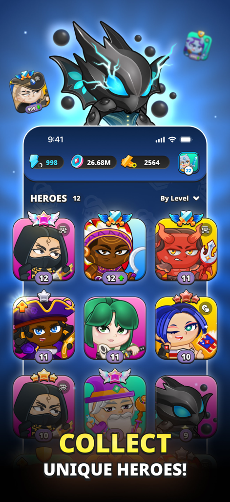 Mystique Fusion – Idle Clicker - A collection of unique cartoon heroes in the Mystique Fusion idle clicker game